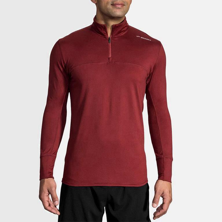 Brooks Dash Half Zip Jaquetas De Corrida Homem Vermelhas (98176OSNF)